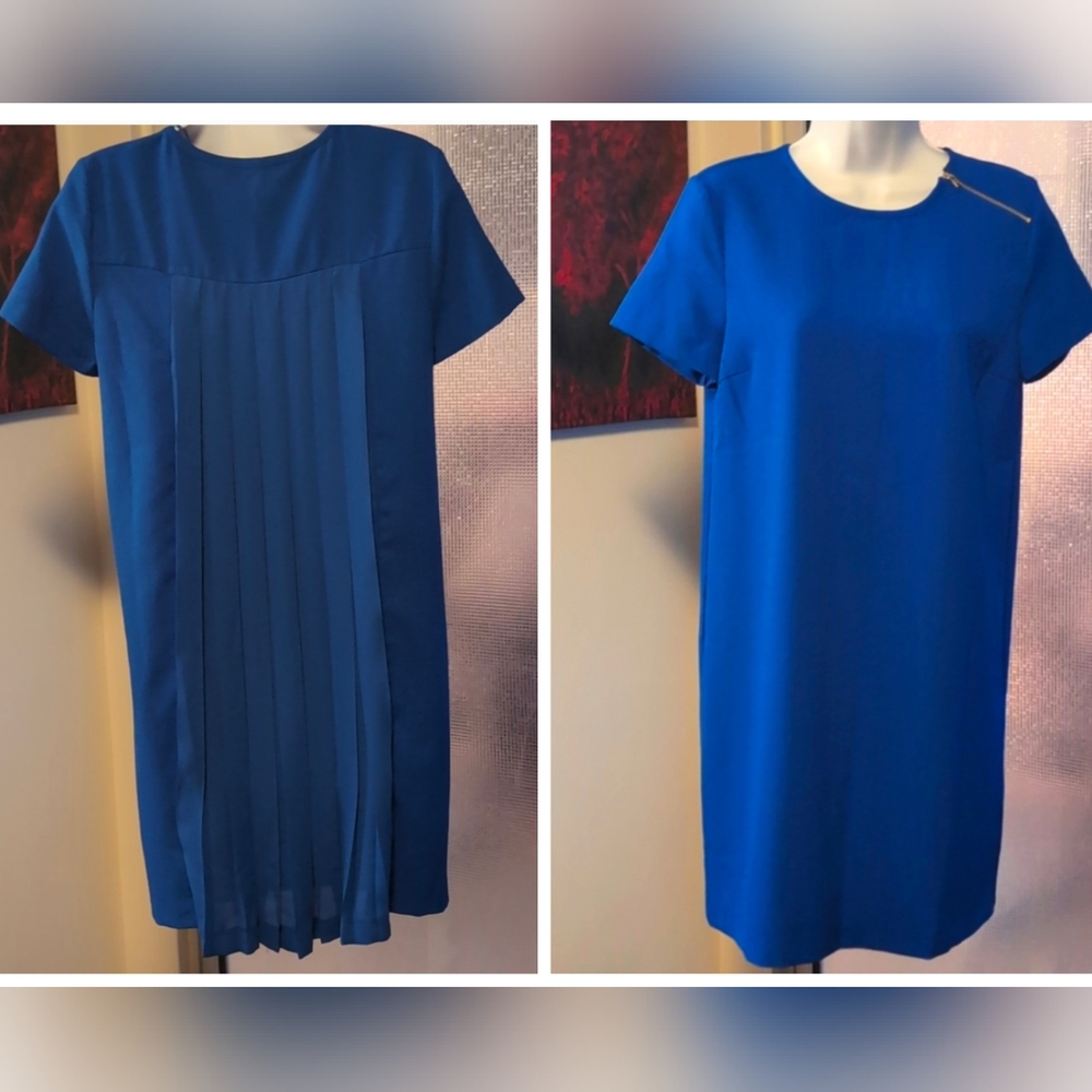 Women's Zara Blue Dress with Pleated Back Size Small
